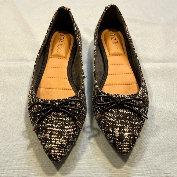 Me Too Alisa Pointed Textured Black & White Flat Size 6.5 - Picture 3 of 9
